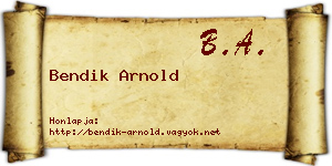 Bendik Arnold névjegykártya