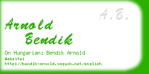 arnold bendik business card